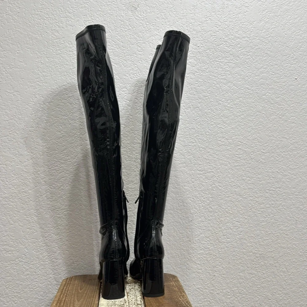 Sam Edelmanan Cosette Black Patent Over The Knee Boots Size 5.5